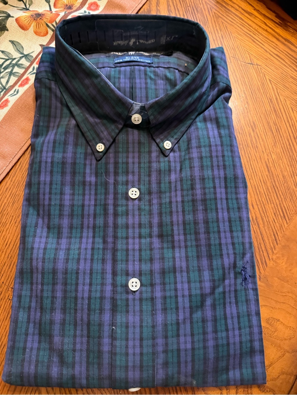 Ralph Lauren Green & Blue Plaid Button-Down Shirt